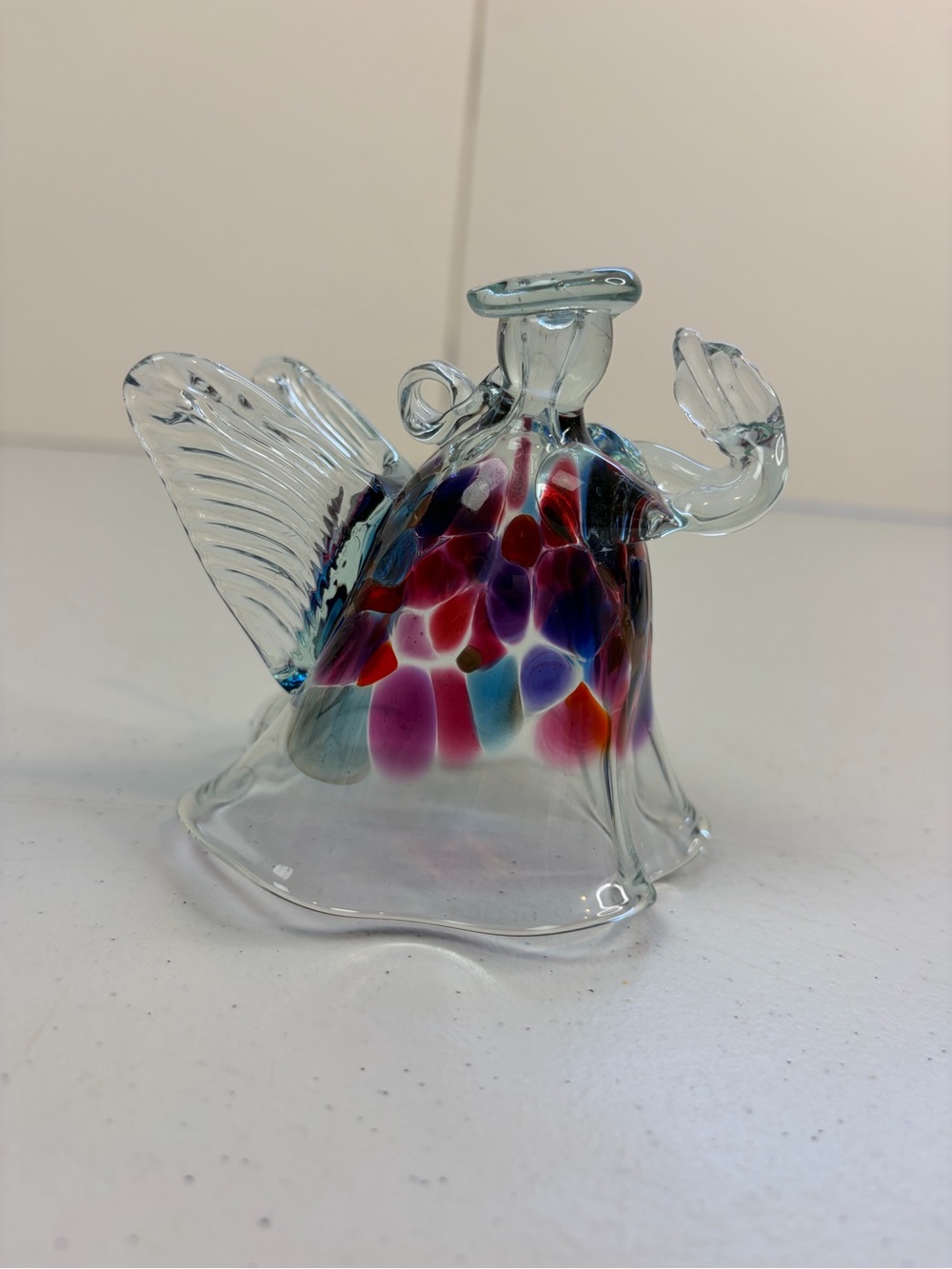 Kitras Art Blown Glass Handmade Christmas Tree Angel Ornament Figurine Gift